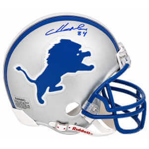 Herman Moore Signed Detroit Lions Throwback Riddell (VSR4) Mini Helmet