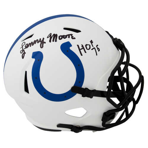 Lenny Moore Signed Colts Lunar Eclipse Riddell Full Size Speed Replica Helmet w/HOF'75