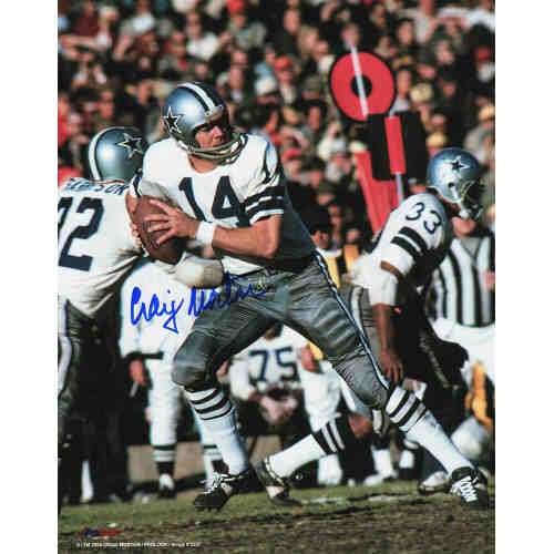 Craig Morton Signed Dallas Cowboys Action 8x10 Photo