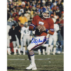 Craig Morton Signed Denver Broncos Passing Action 8x10 Photo