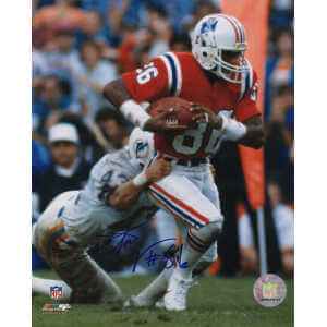 Stanley Morgan Signed New England Patriots Red Jersey Action 8x10 Photo