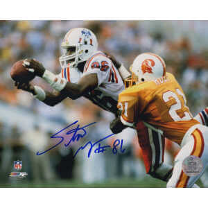 Stanley Morgan Signed New England Patriots White Jersey Action 8x10 Photo