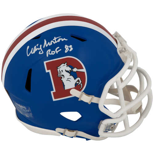 Craig Morton Signed Denver Broncos Throwback 'D Logo' Riddell Speed Mini Helmet w/ROF'88