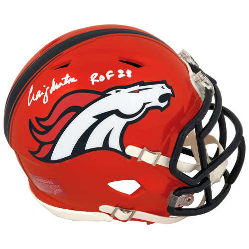 Craig Morton Signed Denver Broncos FLASH Riddell Speed Mini Helmet w/ROF'88