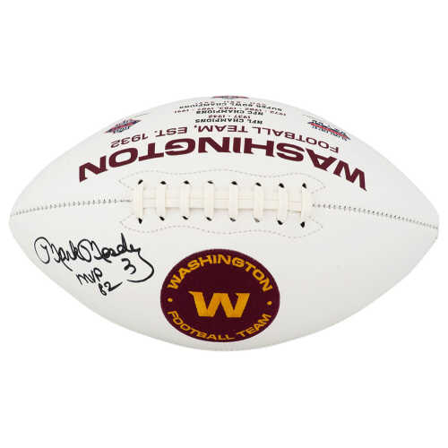 Mark Moseley Signed Washington Football Team Rawlings White Logo Football w/MVP'82