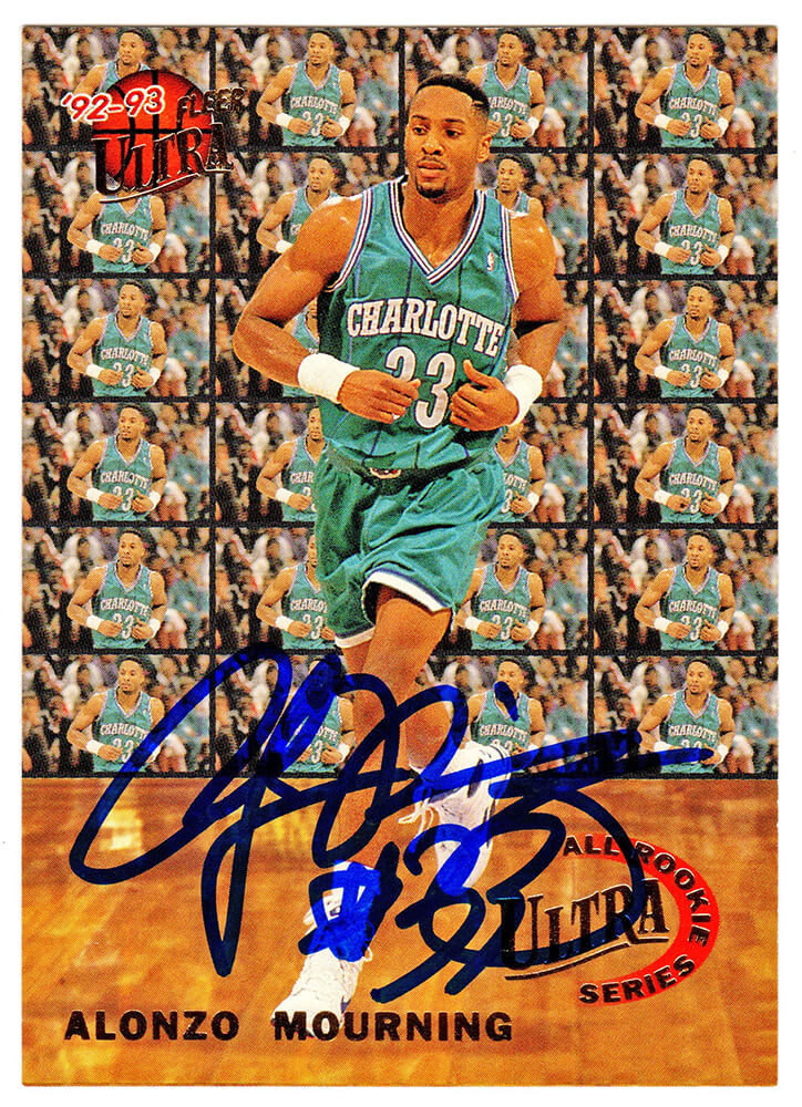 Alonzo Mourning Signed Charlotte Hornets 1992-93 Fleer Ultra All Rookie Series Card #6