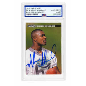 Muhsin Muhammad Signed Carolina Panthers 1996 Donruss Rookie Football Card #219 - (PSA Encapsulated)