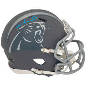 Muhsin Muhammad Signed Carolina Panthers SLATE Riddell Speed Mini Helmet