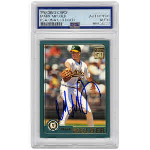 Mark Mulder Signed A's Baseball Trading Card (Various) - (PSA Encapsulated)