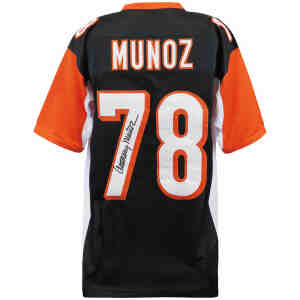 Anthony Munoz Autographed Cincinnati Black Custom Football Jersey - BAS