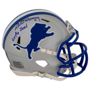 Eddie Murray Signed Detroit Lions Throwback Riddell Speed Mini Helmet w/2x Pro Bowl