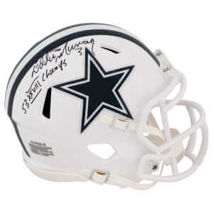 Eddie Murray Signed Dallas Cowboys 2022 Alternate White Riddell Speed Mini Helmet w/SB XXVIII Champs
