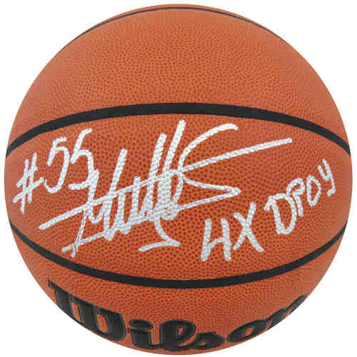 Dikembe Mutombo Signed Wilson Indoor/Outdoor NBA Basketball w/4x NBA DPOY