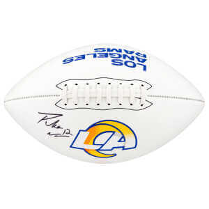 Puka Nacua Signed Los Angeles Rams Logo Franklin White Panel Football - (Fanatics)
