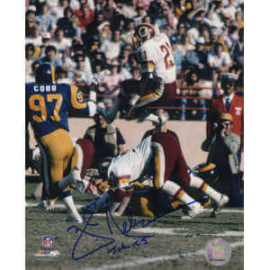 Mike Nelms Signed Washington Football Team Jumping Action vs. Rams 8x10 Photo