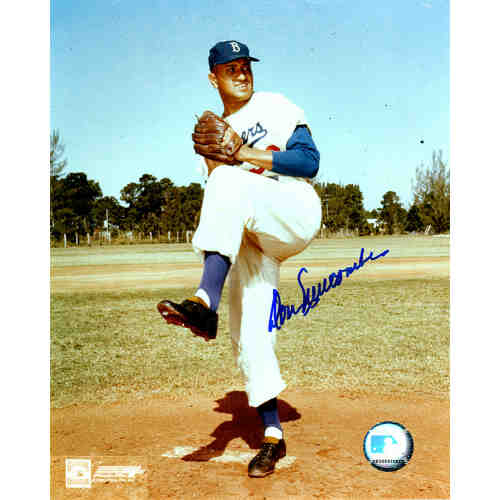 Don Newcombe Signed Dodgers Pitching Pose 8x10 Photo