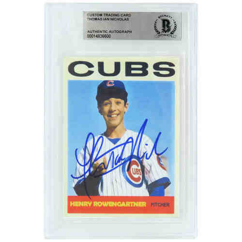 Thomas Ian Nicholas Signed Henry Rowengartner Custom Trading Card - (Beckett Encapsulated)
