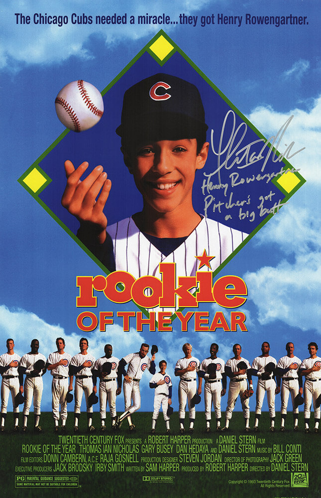 Thomas Ian Nicholas Signed Rookie Of The Year 11x17 Movie Poster w/Pitchers Got A Big Butt