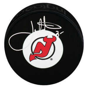 Joe Nieuwendyk Signed New Jersey Devils Medium Logo Hockey Puck