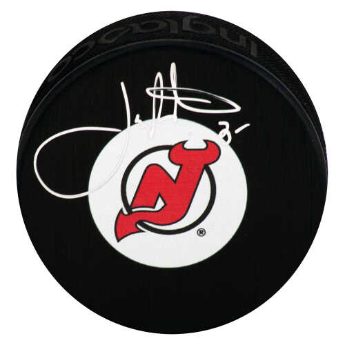 Joe Nieuwendyk Signed New Jersey Devils Medium Logo Hockey Puck