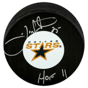 Joe Nieuwendyk Signed Dallas Stars Medium Logo Hockey Puck w/HOF'11