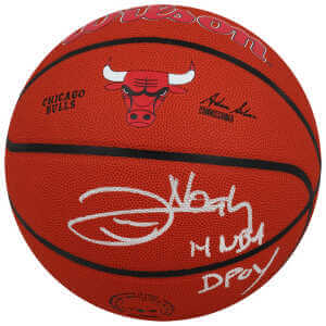 Joakim Noah Signed Wilson Chicago Bulls Logo NBA Basketball w/14 NBA DPOY