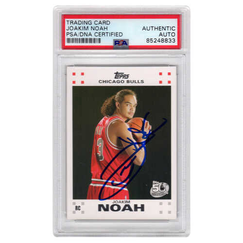 Joakim Noah Signed Chicago Bulls Topps Rookie Basketball Trading Card #9 - (PSA Encapsulated)