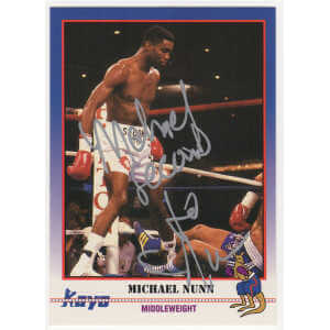 Michael 'Second To' Nunn Signed 1991 Kayo Boxing Trading Card #202
