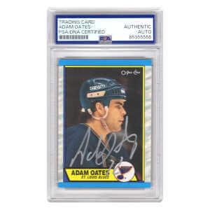 Adam Oates Signed 1989 O-Pee-Chee Hockey Trading Card #185 – (PSA Encapsulated)