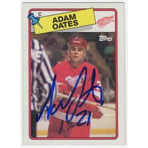 Adam Oates Signed Detroit Red Wings 1988 Topps Hockey Trading Card #161