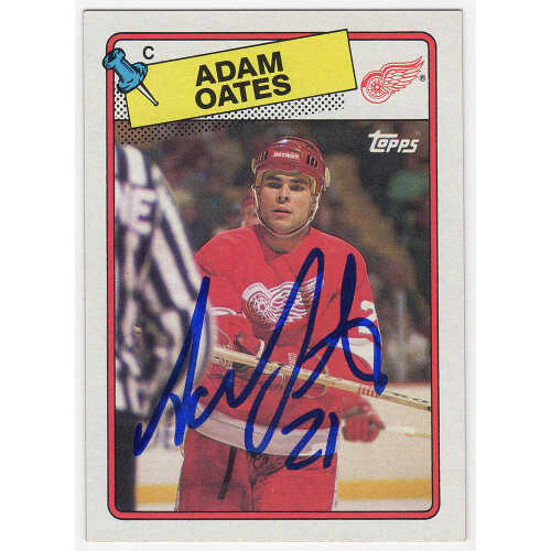 Adam Oates Signed Detroit Red Wings 1988 Topps Hockey Trading Card #161