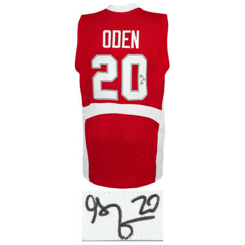 Greg Oden Signed Red Custom College Basketball Jersey - Image 2