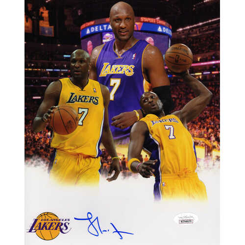 Lamar Odom Signed Lakers Collage 8x10 Photo