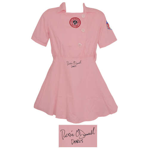 Rosie O'Donnell Signed Rockford Peaches Pink Costume Women's Baseball Jersey w/Doris - Image 2