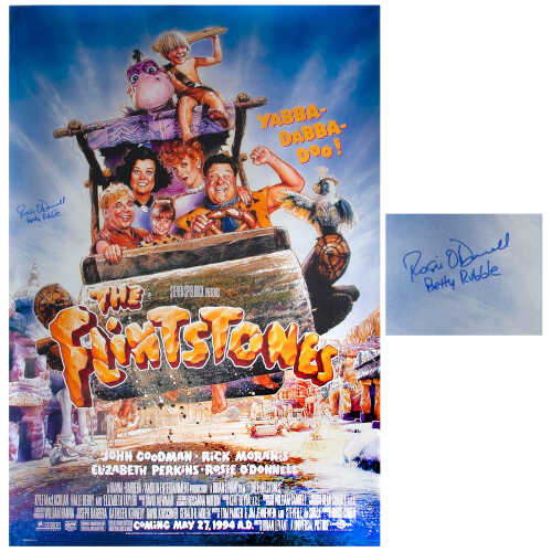 Rosie O'Donnell Signed The Flintstones 27x40 Full Size Movie Poster w/Betty Rubble - Image 2