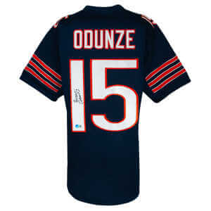 Rome Odunze Signed Navy Custom Football Jersey  - (Beckett)