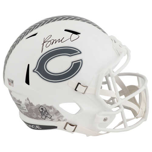 Rome Odunze Signed Chicago Bears 2024 SALUTE White Riddell Full Size Speed Replica Helmet - (Fanatics)