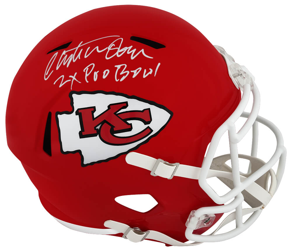 Christian Okoye Signed Kansas City Chiefs Riddell Full Size Speed Replica Helmet w/2x Pro Bowl