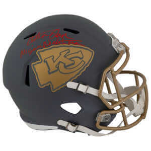 Christian Okoye Signed Kansas City Chiefs SLATE Riddell Full Size Speed Replica Helmet w/Nigerian Nightmare