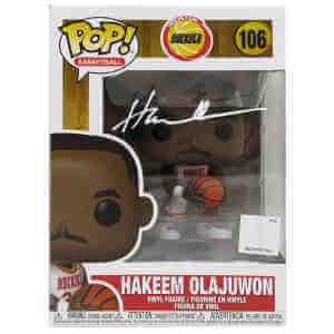 Hakeem Olajuwon Signed Houston Rockets Funko Pop Doll #106