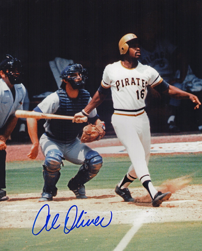 Al Oliver Signed Pittsburgh Pirates Hitting 8×10 Photo – Schwartz