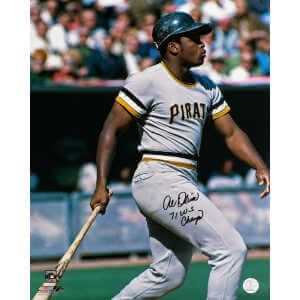 Al Oliver Signed Pittsburgh Pirates Grey Jersey Swinging Action 16x20 Photo w/71 WS Champs