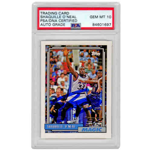 Shaquille O'Neal Signed Orlando Magic 1992-93 Topps Rookie Card #362 - (PSA/DNA / Auto Grade 10)