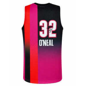 Shaquille O'Neal Signed Miami Heat Pink & Black Fadeaway M&N NBA Swingman Basketball Jersey