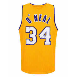 Shaquille O'Neal Signed Gold Throwback Custom Basketball Jersey