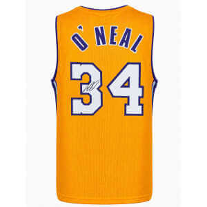 Shaquille O'Neal Signed Gold T/B Custom Basketball Jersey