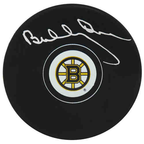 Bobby Orr Signed Boston Bruins Logo Hockey Puck - (JSA)