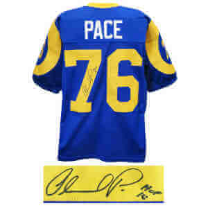 Orlando Pace Signed Blue & Yellow Throwback Custom Football Jersey w/HOF'16