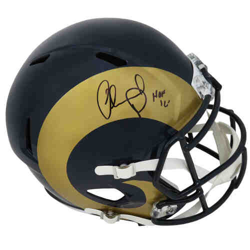 Orlando Pace Signed Rams 2000's Style Throwback Riddell Full Size Speed Replica Helmet w/HOF'16