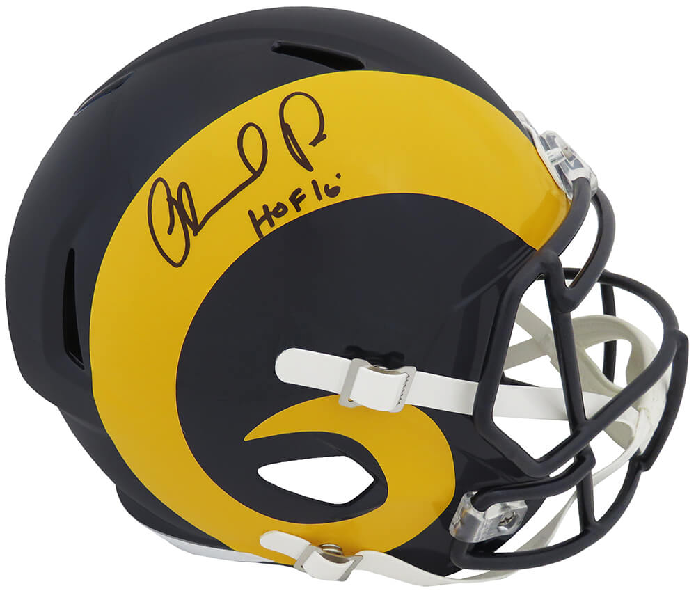 Orlando Pace Los Angeles Rams Signed Throwback Riddell Mini Helmet